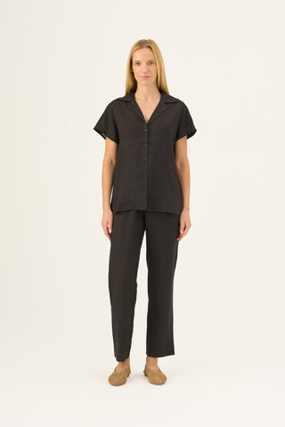 Black Linen Melody Shirt - Linen Tales B2B 