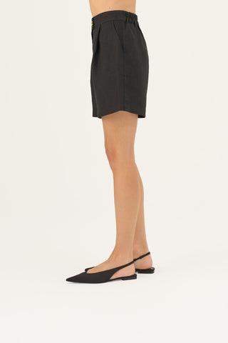 Black Linen Mirabilis Shorts - Linen Tales B2B 4