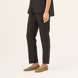 Black Linen Octave Trousers - Linen Tales B2B 