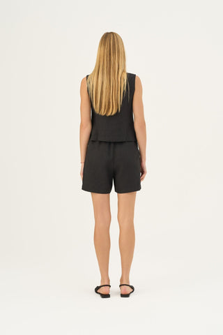 Black Linen Pasodoble Vest - Linen Tales B2B 4