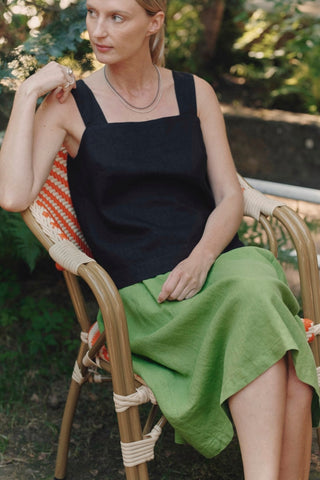 Black Linen Polka Top - Linen Tales B2B 3