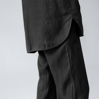 Black Linen Primrose Loungewear Set - Linen Tales B2B 