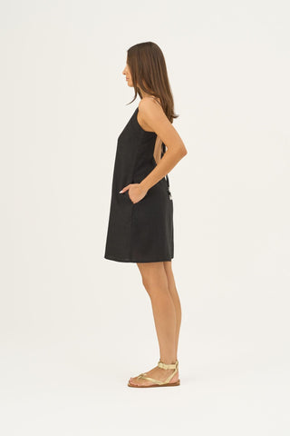 Black Linen Stella Dress - Linen Tales B2B 4
