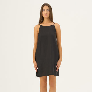 Black Linen Stella Dress - Linen Tales B2B 