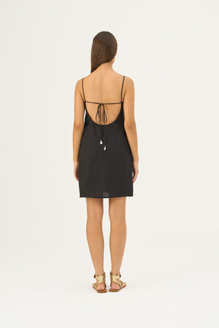 Black Linen Stella Dress - Linen Tales B2B 5