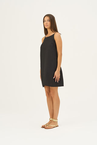 Black Linen Stella Dress - Linen Tales B2B 3