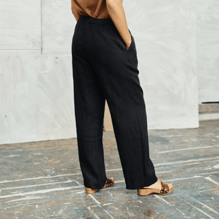 Black Linen Willow Trousers - Linen Tales B2B 