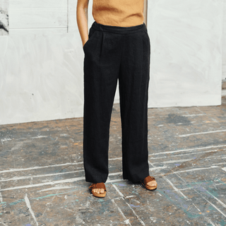 Black Linen Willow Trousers - Linen Tales B2B 
