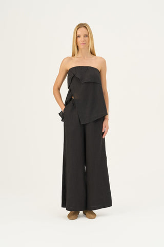Black Linen Zayn Trousers - Linen Tales B2B 