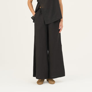 Black Linen Zayn Trousers - Linen Tales B2B 