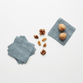 Blue Fog Linen Coasters Set of 4 - Linen Tales B2B 
