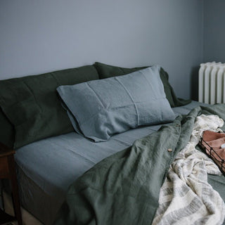 Blue Fog Linen Fitted Sheet - Linen Tales B2B 