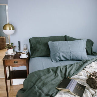 Blue Fog Linen Flat Sheet - Linen Tales B2B 