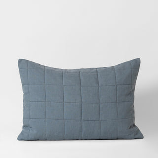 Blue Fog Linen Quilted Pillow Shams - Linen Tales B2B 1