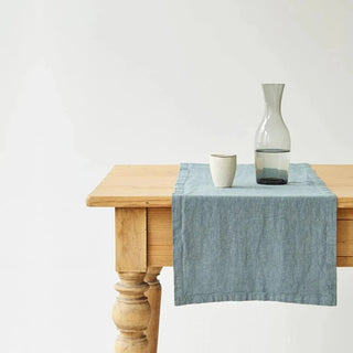 Blue Fog Linen Table Runner - Linen Tales B2B 