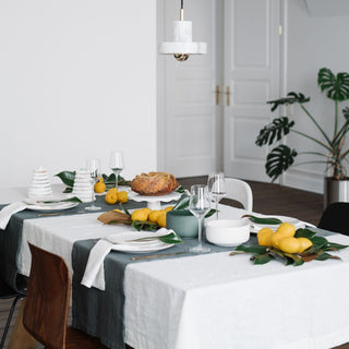 Blue Fog Linen Table Runner - Linen Tales B2B 3