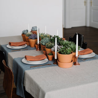 Blue Fog Linen Table Runner - Linen Tales B2B 