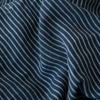 Blue Stripe Linen Duvet Cover - Linen Tales B2B 3