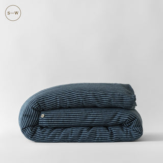 Blue Stripe Linen Duvet Cover - Linen Tales B2B 2