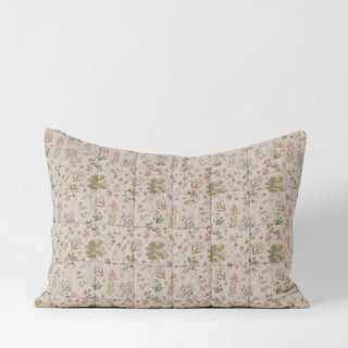 Botany 2 on Light Natural & Melange Linen Quilted Pillow Shams - Linen Tales B2B 1