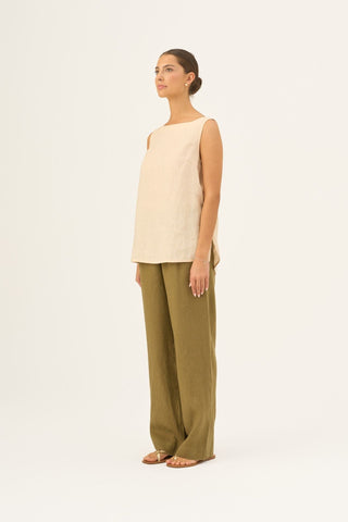 Brazilian Sand Linen Audrey Top - Linen Tales Global 