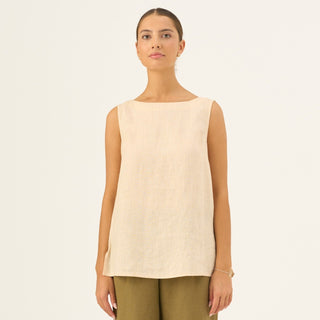 Brazilian Sand Linen Audrey Top - Linen Tales Global 