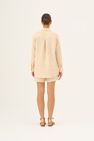 Brazilian Sand Linen Azalea Shirt - Linen Tales Global 4