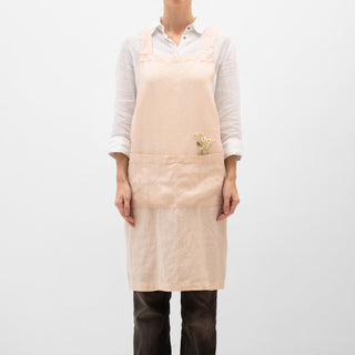Brazilian Sand Linen Crossback Apron - Linen Tales Global 