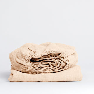 Brazilian Sand Linen Fitted Sheet - Linen Tales Global 