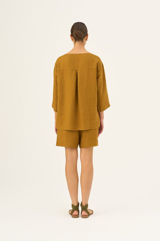 Bronze Linen Bilberry Top - Linen Tales B2B 4