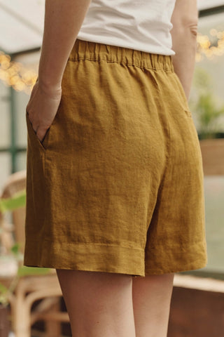 Bronze Linen Hip - Hop Shorts - Linen Tales B2B 
