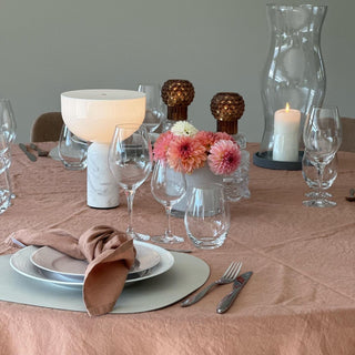 Cafe Creme Lightweight Linen Round Tablecloth - Linen Tales B2B 3