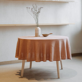 Cafe Creme Lightweight Linen Round Tablecloth - Linen Tales B2B 