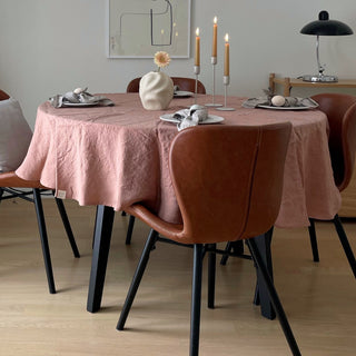 Cafe Creme Lightweight Linen Round Tablecloth - Linen Tales B2B 4