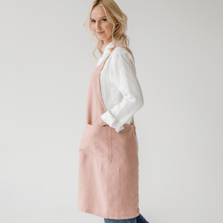 Cafe Creme Linen Crossback Apron - Linen Tales B2B 3