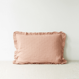 Cafe Creme Linen Pillowcase with Frills - Linen Tales B2B 1