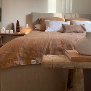 Camel Linen Duvet Cover - Linen Tales B2B 