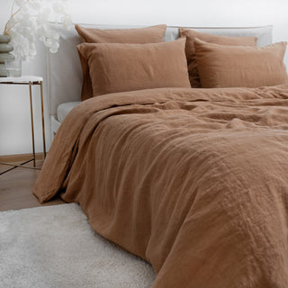 Camel Linen Duvet Cover Set - Linen Tales B2B 4