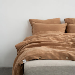 Camel Linen Duvet Cover Set - Linen Tales B2B 