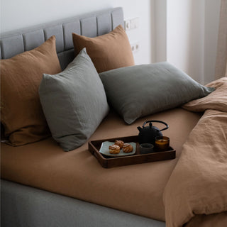 Camel Linen Fitted Sheet - Linen Tales B2B 4