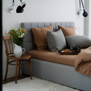 Camel Linen Fitted Sheet - Linen Tales B2B 