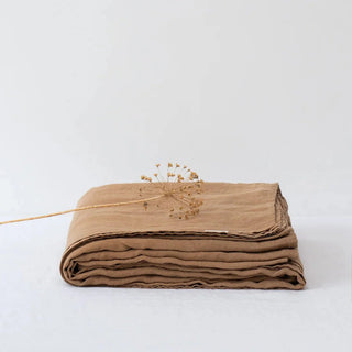 Camel Linen Flat Sheet - Linen Tales B2B 