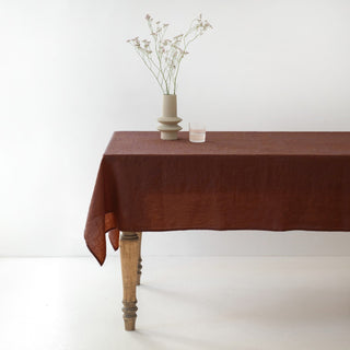 Chocolate Lightweight Linen Tablecloth - Linen Tales B2B 