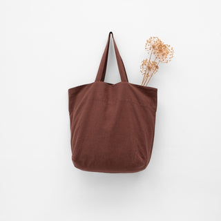 Chocolate Linen Big Bag - Linen Tales B2B 