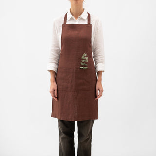 Chocolate Linen Daily Apron - Linen Tales B2B 