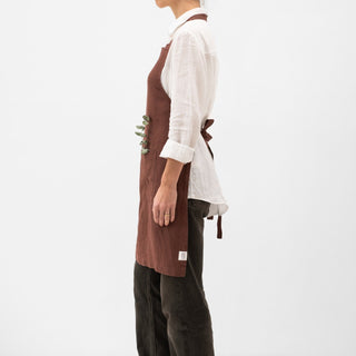 Chocolate Linen Daily Apron - Linen Tales B2B 