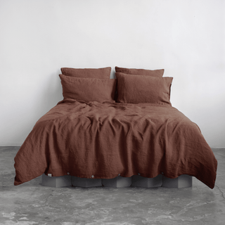 Chocolate Linen Duvet Cover Set - Linen Tales B2B 