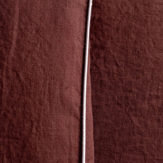 Chocolate Linen Duvet Cover Set with White Piping - Linen Tales USA 8