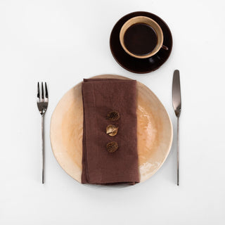 Chocolate Linen Napkins Set of 2 - Linen Tales B2B 