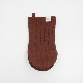Chocolate Linen Oven Mitt - Linen Tales B2B 